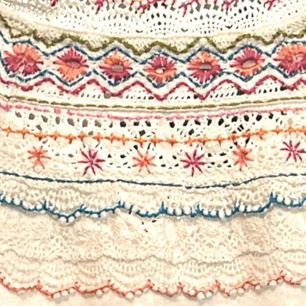 Free People NWOT Siesta Fiesta Crochet Embellished White Top Size Small
